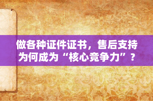 做各种证件证书,售后支持为何成为“核心竞争力”?