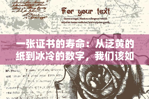 一张证书的寿命：从泛黄的纸到冰冷的数字，我们该如何留住它？