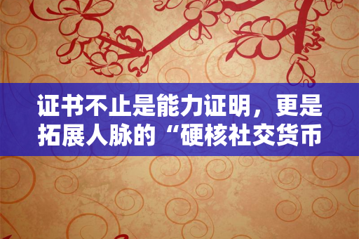 证书不止是能力证明,更是拓展人脉的“硬核社交货币”——2025年,如何用认证为你的社交圈“镀金”? 证书不止是能力证明,更是拓展人脉的“硬核社交货币”——2025年,如何用认证为你的社交圈“镀金”?