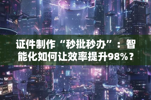 证件制作“秒批秒办”：智能化如何让效率提升98%？