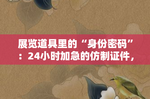 展览道具里的“身份密码”：24小时加急的仿制证件，是刚需还是灰色产业链？